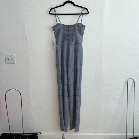 NWT Reformation Cameran Plaid Corset Lace-Up Straight Leg Jumpsuit - Picture 7 of 11
